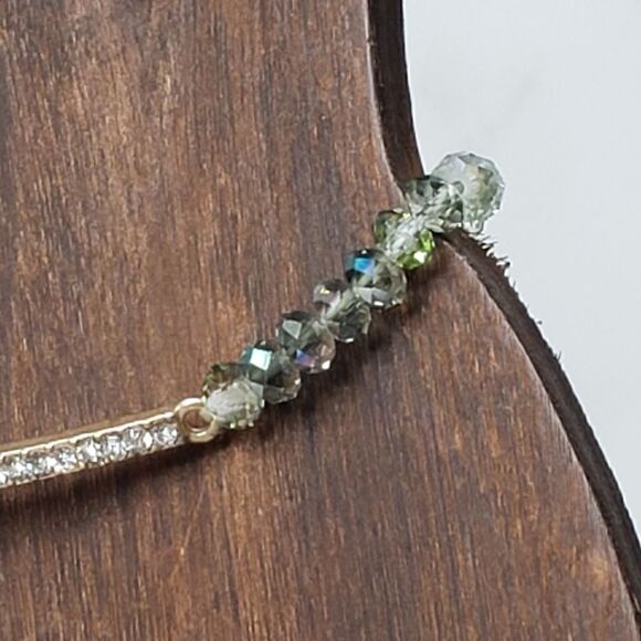 ARTISAN Petite Faceted Beads Rhinestone Cross Stretch Bracelet Christian… - Picture 4 of 7